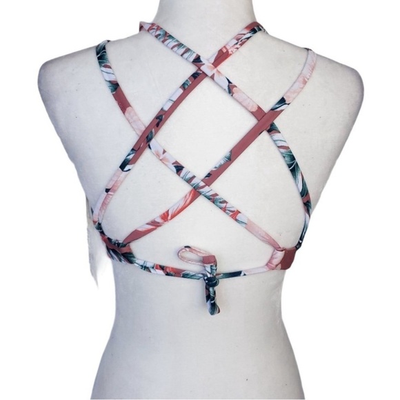 Tori Praver Seafoam Swimwear High Neck Floral Size S - Picture 3 of 6